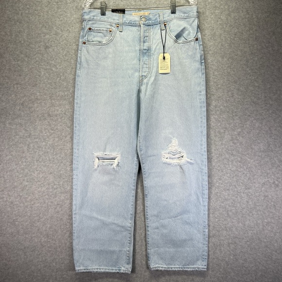 Levi's Denim - Levis Premium Ribcage Straight Ankle Jeans Women 31 Blue High Rise Stretch Denim
